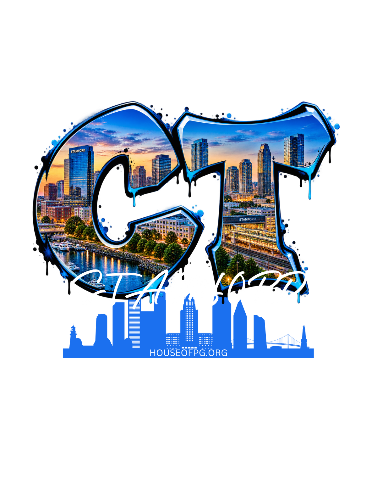 CT Stamford Skyline Cotton Graphic T-Shirt